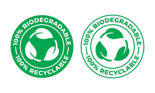 100% biodegradable and Recyclable logo